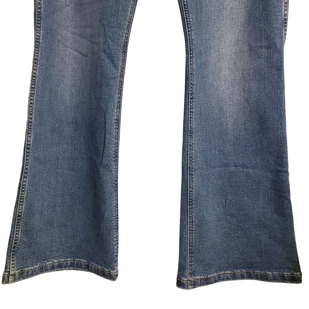 Gap | Women's Flared High Rise Medium Indigo Blue Jeans (Size 16R/33) - Picture 10 of 16